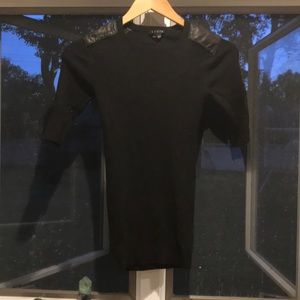 Theory leather shoulder shirt